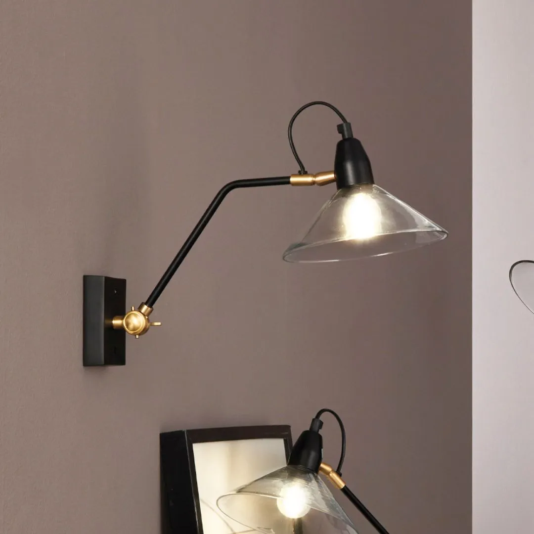 Canton Wall Light - Black, Glass product