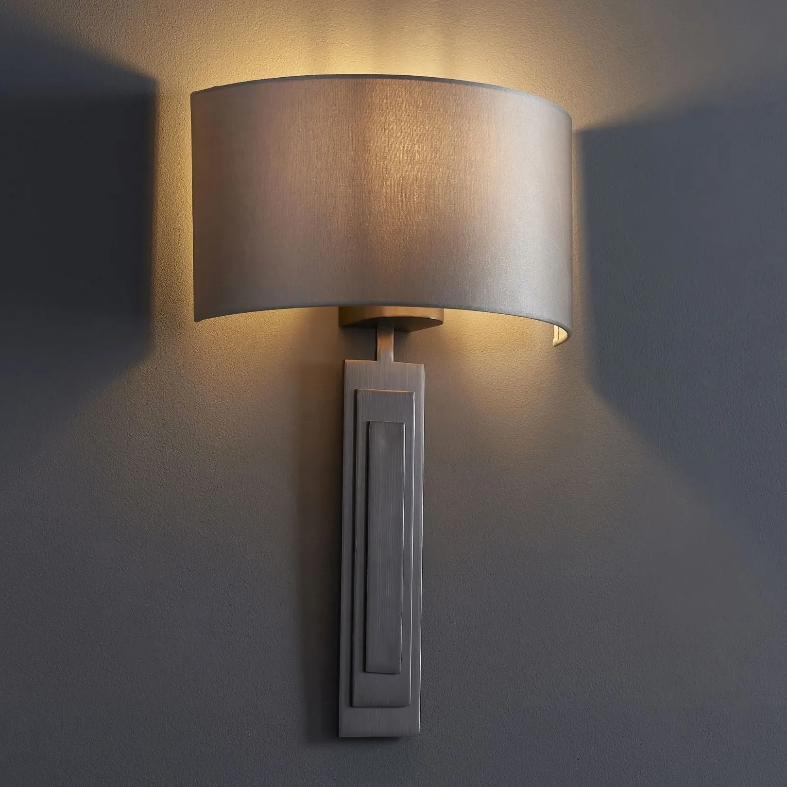 Carlton 1-Light Flush Wall Light - Bronze, Fabric product