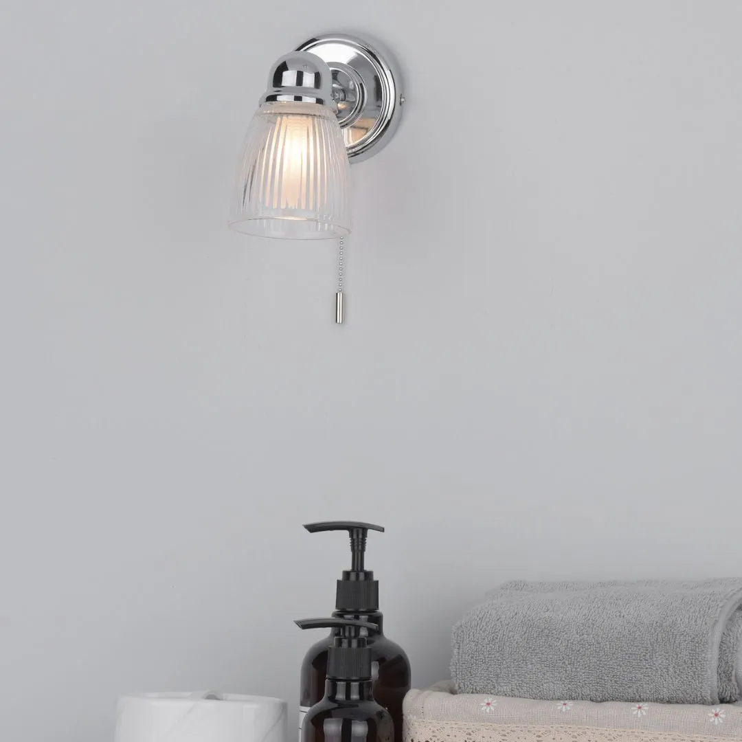 Cedric Bathroom Wall Light - Chrome, Glass product