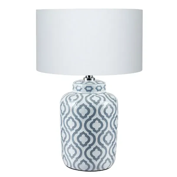 Celia Table Lamp - Grey, White product