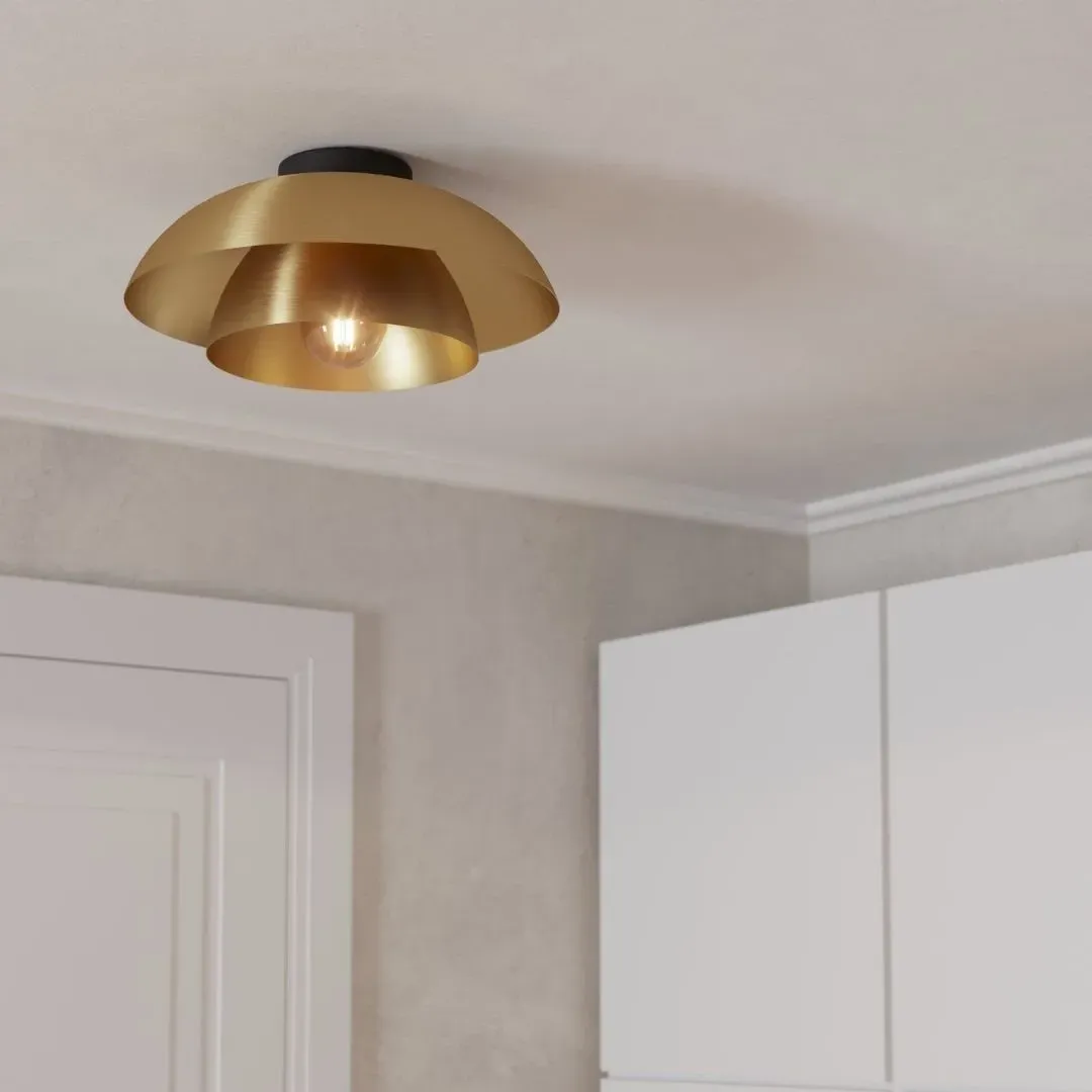 Cenciara Flush Ceiling Light - Satin Gold, Brass product