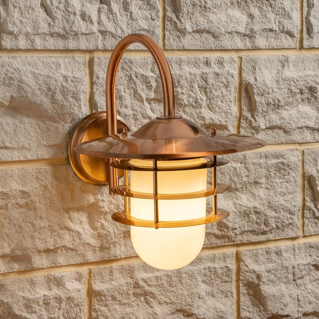 Centauri IP44 Outdoor Wall Light - Copper, Opal Glass product