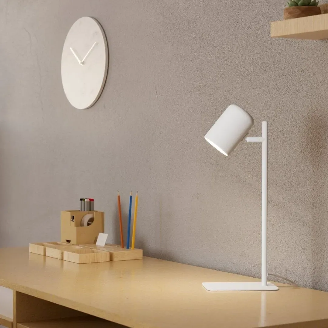 Ceppino Desk Table Lamp with Adjustable Head - White, Metal product