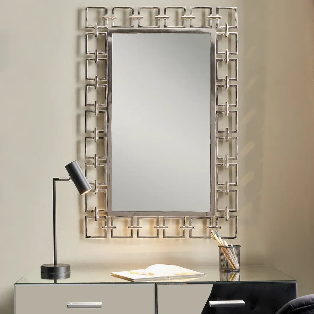 Chain Link Large Rectangle Mirror - Nickel, Metal product
