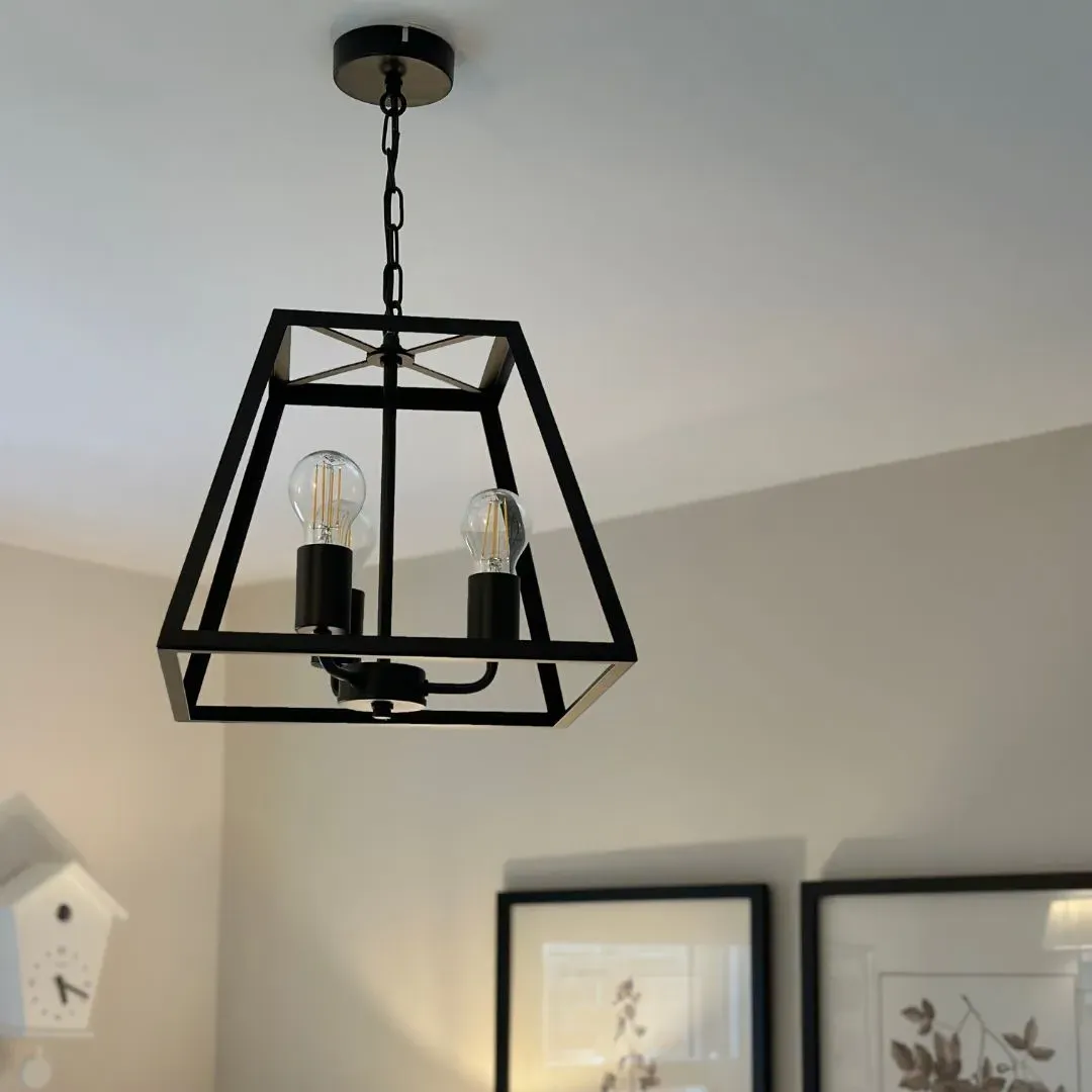 Charley 3-Light Lantern Ceiling Pendant - Matt Black product