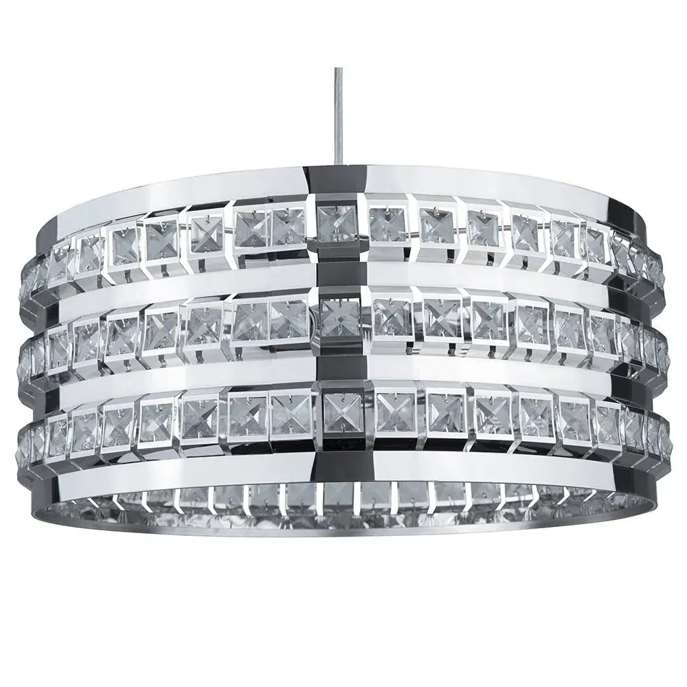Charlize Round Pendant Light - Chrome, Crystal Glass product