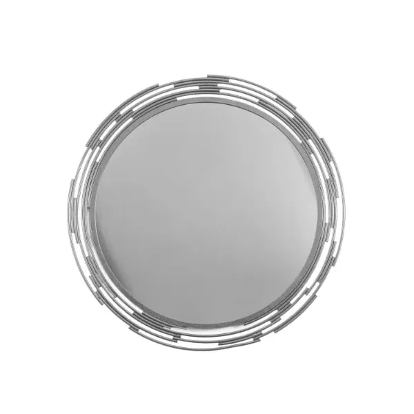 Charlton Round Wall Mirror - Silver, Metal product