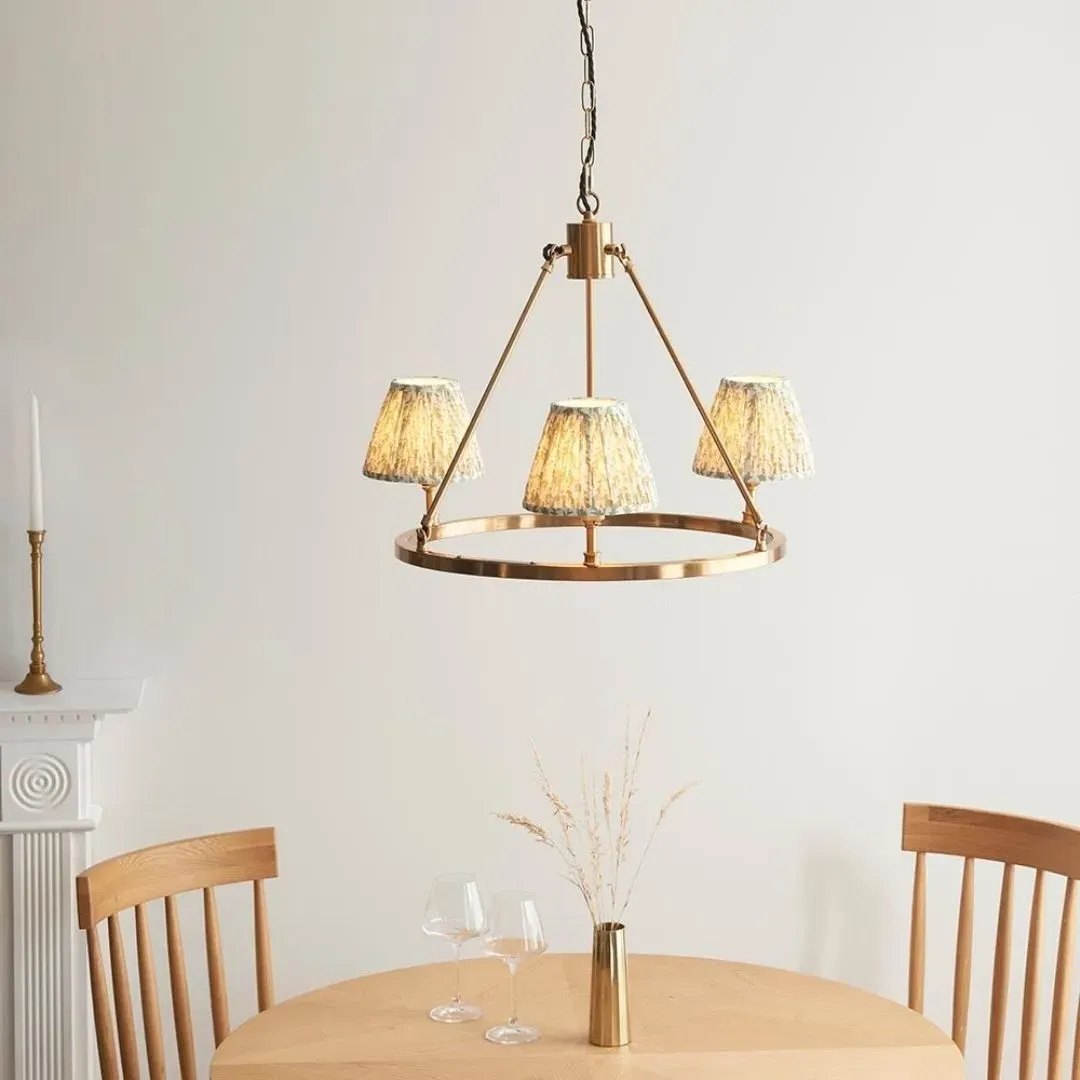 Chester & Leaf 3-Light Pendant Ceiling Light - Brass, Faux Linen product