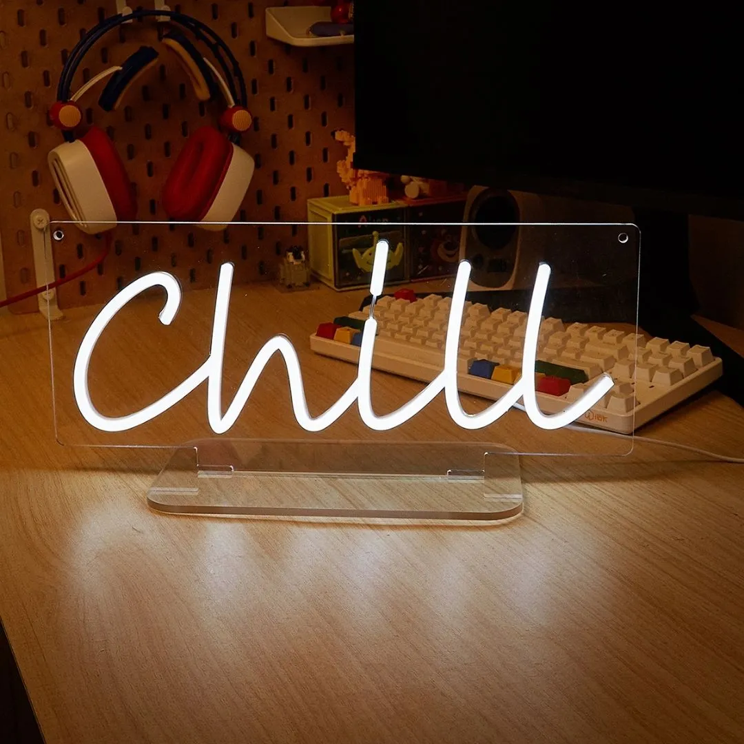 Chill LED Neon Sign - White product