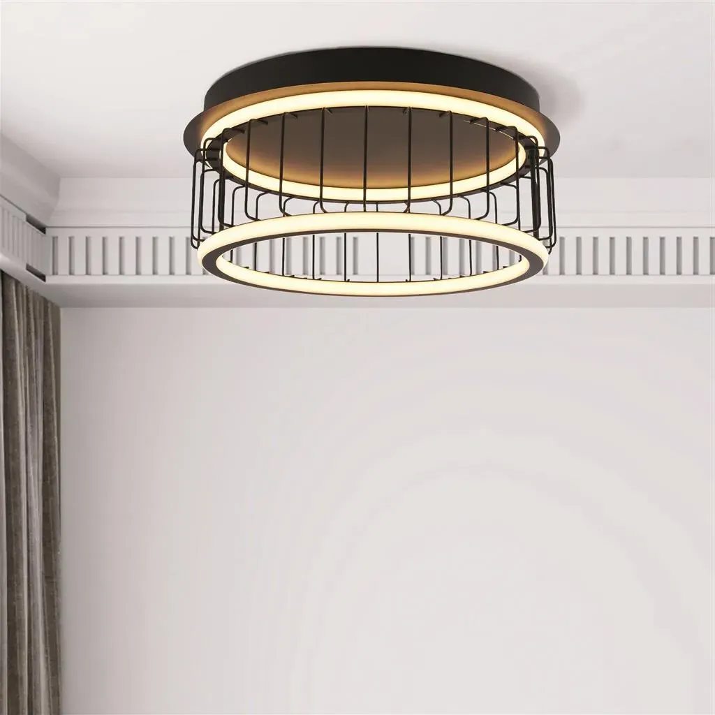 Circolo Small Flush Ceiling Light Dimmable LED - Black, Metal product