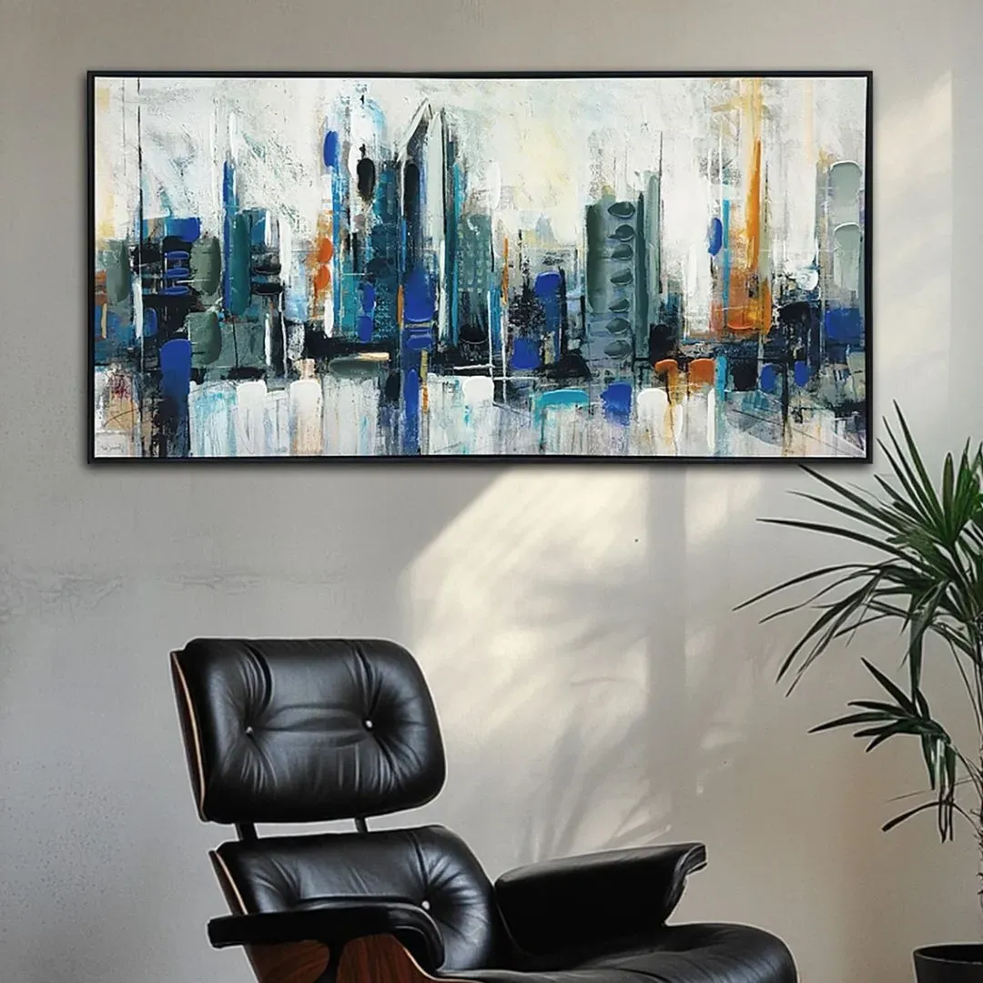 City Skyline I by Joanne Last Framed Canvas Wall Art - Black product