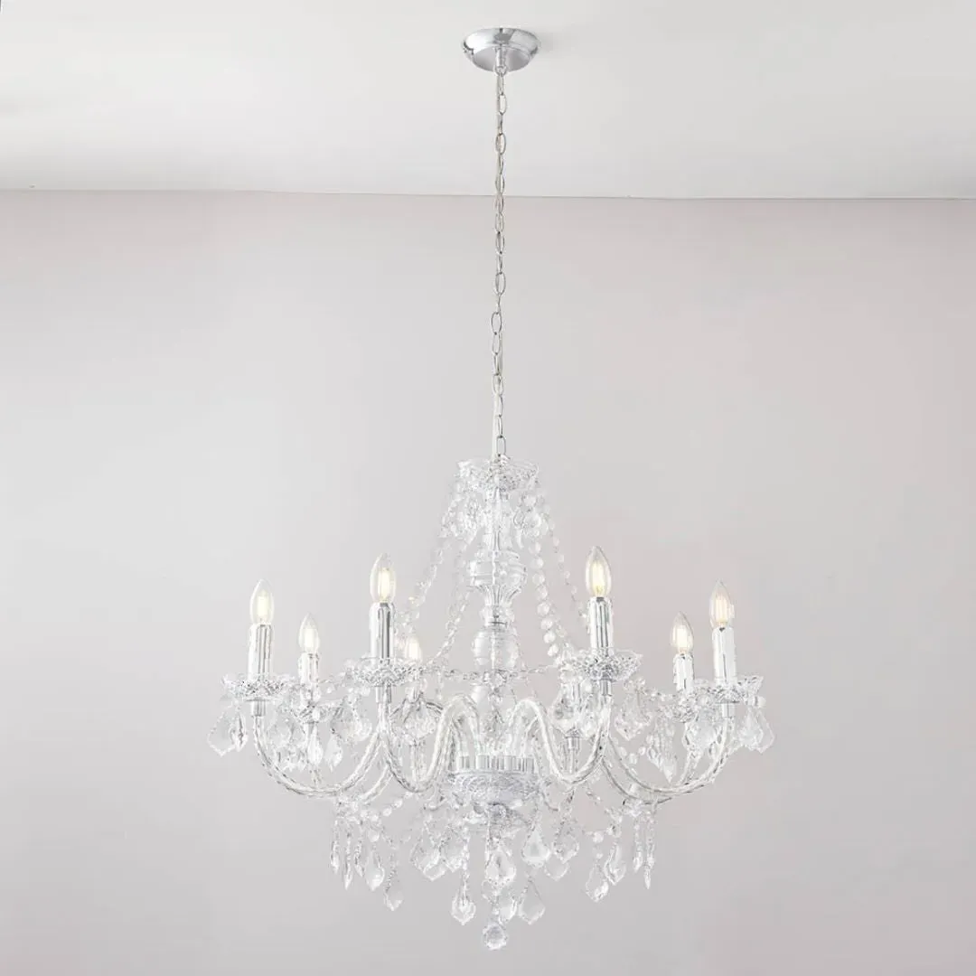 Clarence 8-Light Chandelier - Clear, Chrome product