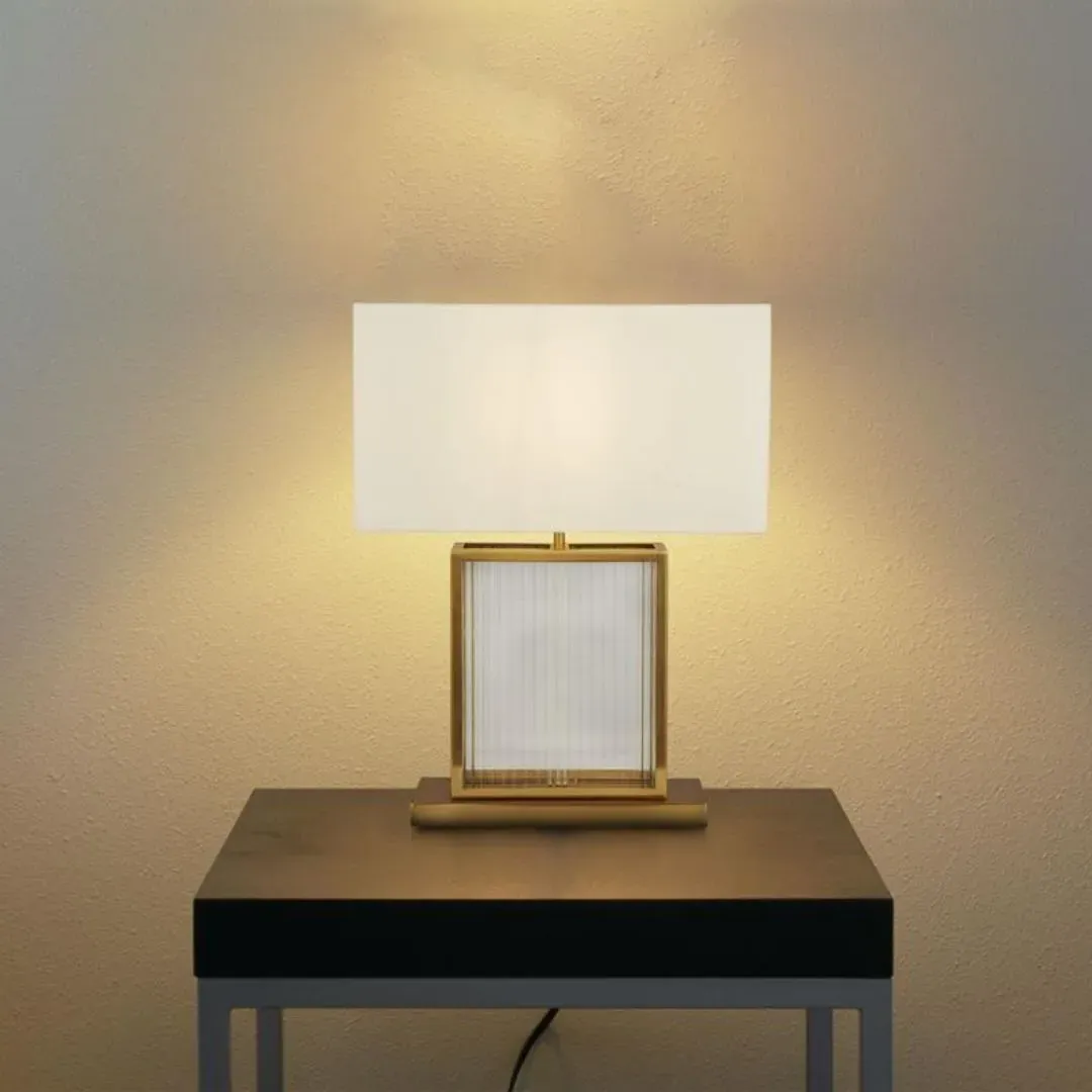 Clarendon Table Lamp - Satin Brass, Tempered Glass product