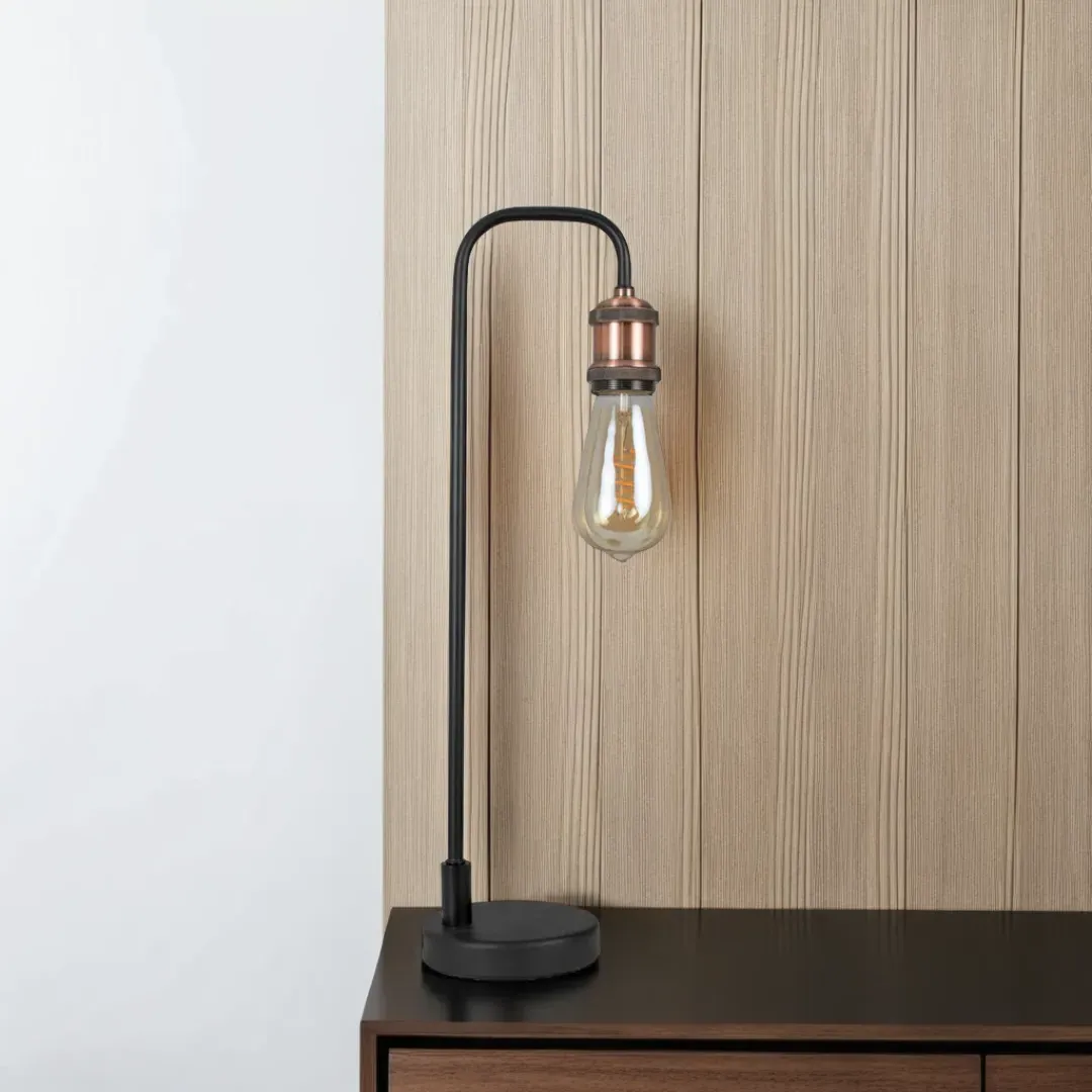 Clark Table Lamp - Matt Black, Copper product