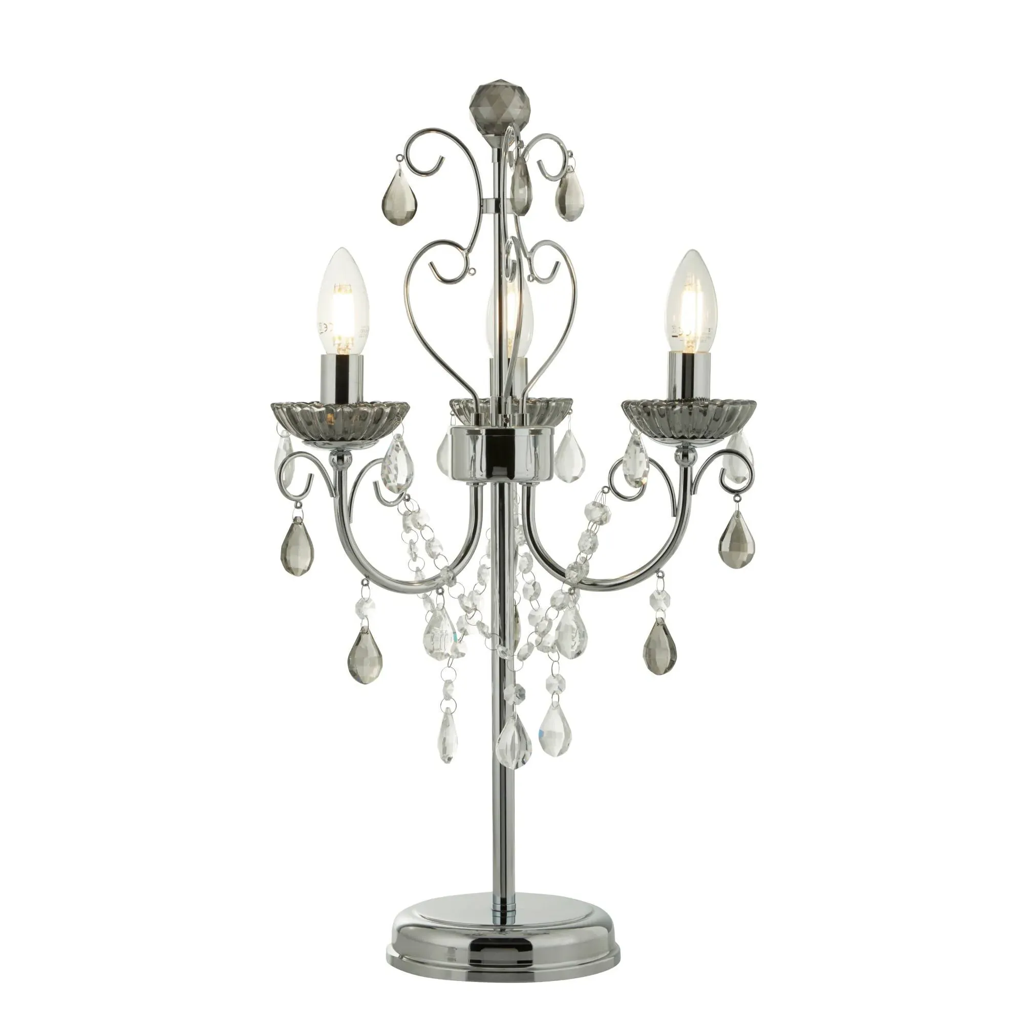Clea Table Lamp with Crystal Embellishment - Polished Chrome product