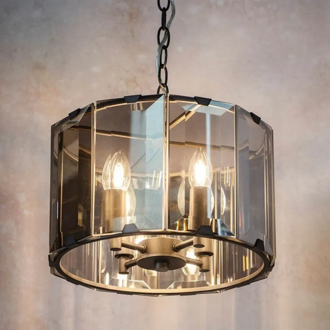 Clooney 4-Light Pendant Ceiling Light - Smoked Glass, Slate Grey product