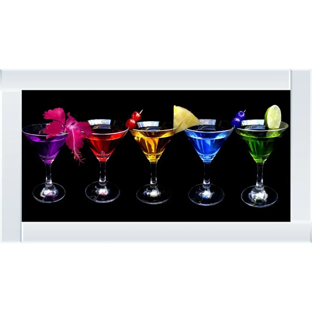 Cocktail Glasses Liquid Art Framed Wall Art - Mirrored Frame product