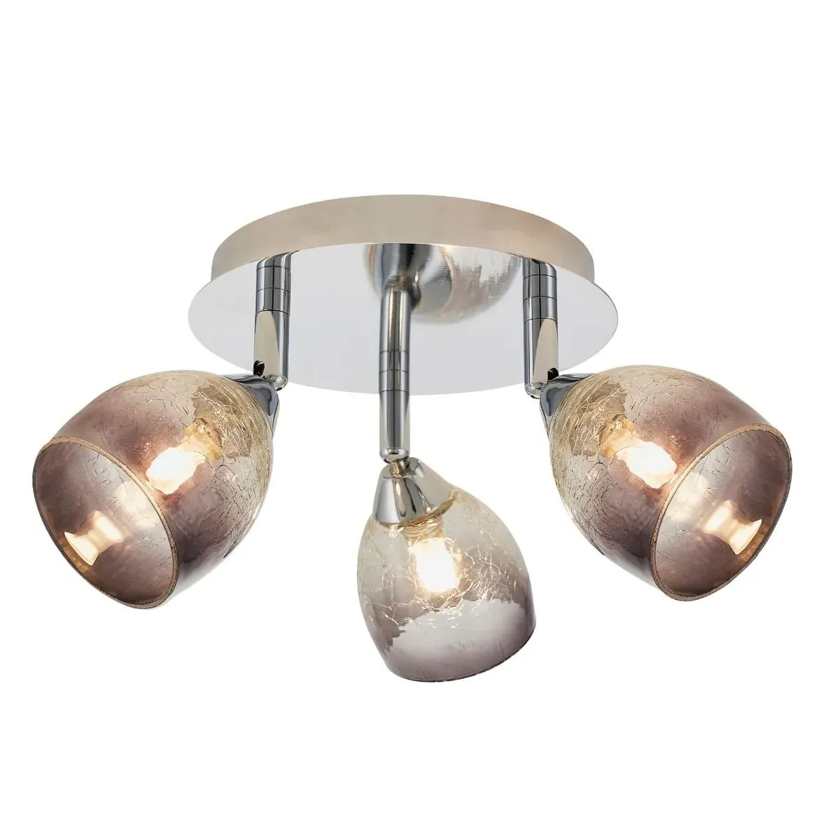 Colby 3-Light Spot Plate Flush Ceiling Light - Polished Chrome, Smoked Glass product
