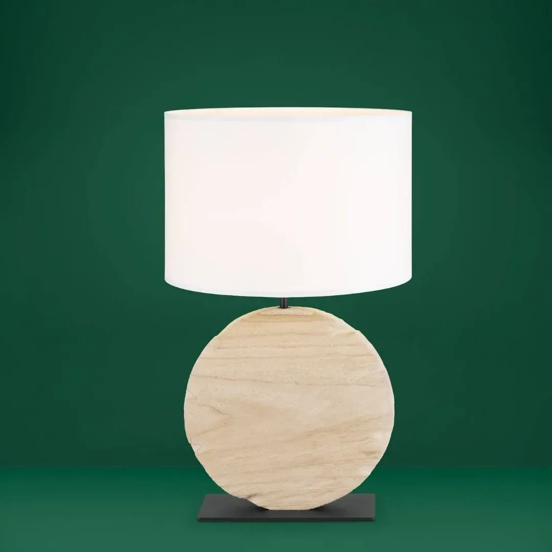 Contessore Round Table Lamp - White, Solid Wood product
