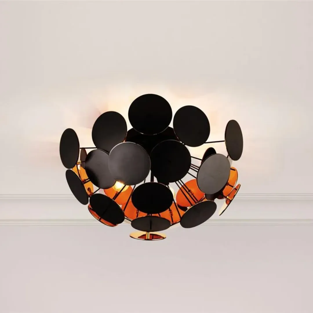 Copperhead Semi Flush Sputnik Ceiling Light - Black, Copper product