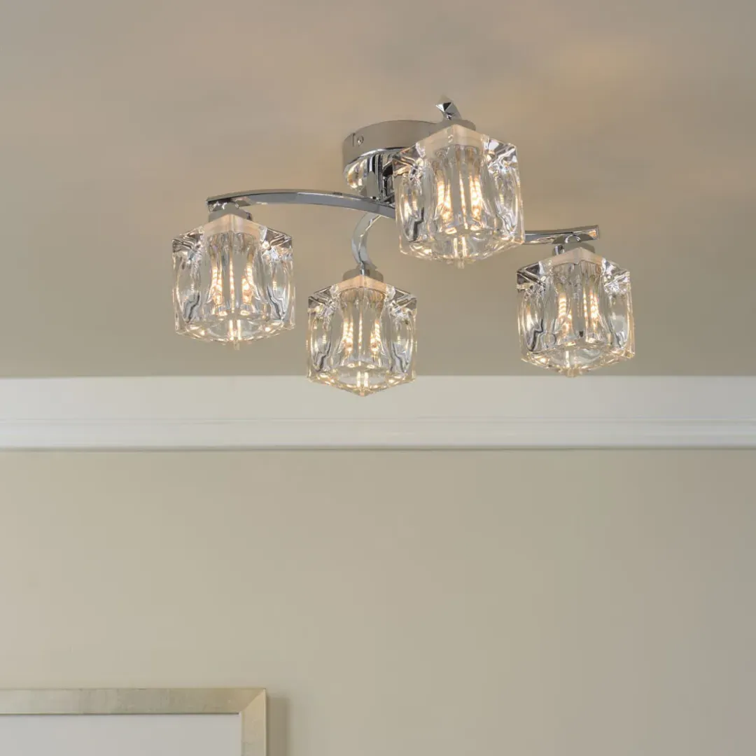 Coraline 4-Light Semi-Flush Ceiling Light - Polished Chrome product