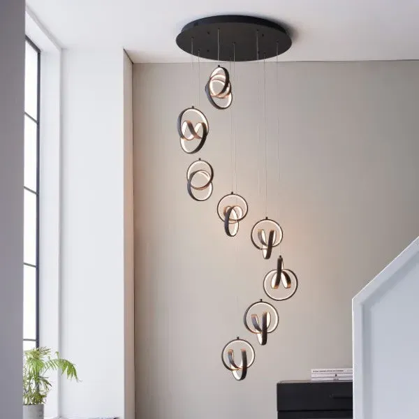 Cosma 8-Light LED Multidrop Pendant Ceiling Light - Matt Black product