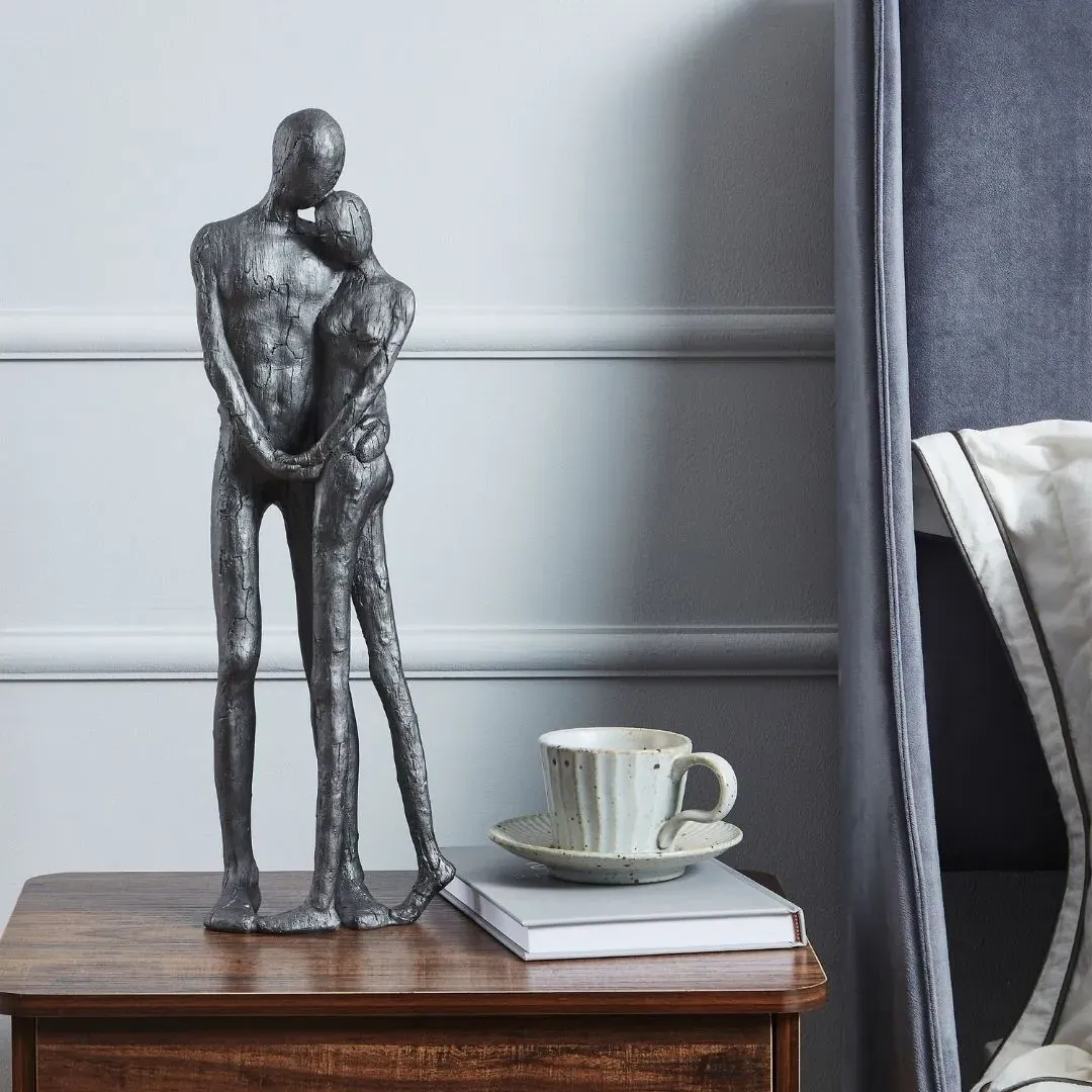 Couple Embracing Metal Ornament Sculpture product