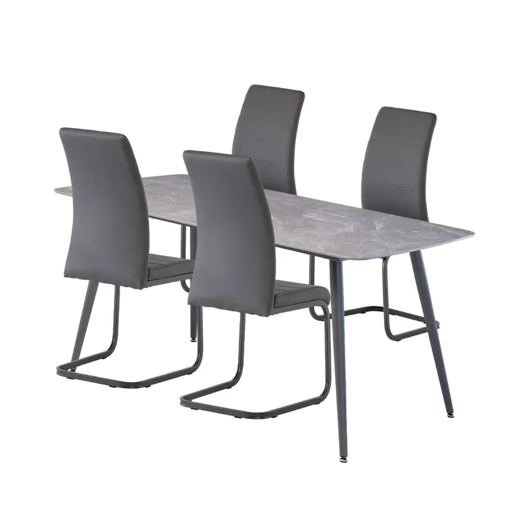 Covelo 4-Seater Dining Set - Grey, Sintered Stone product