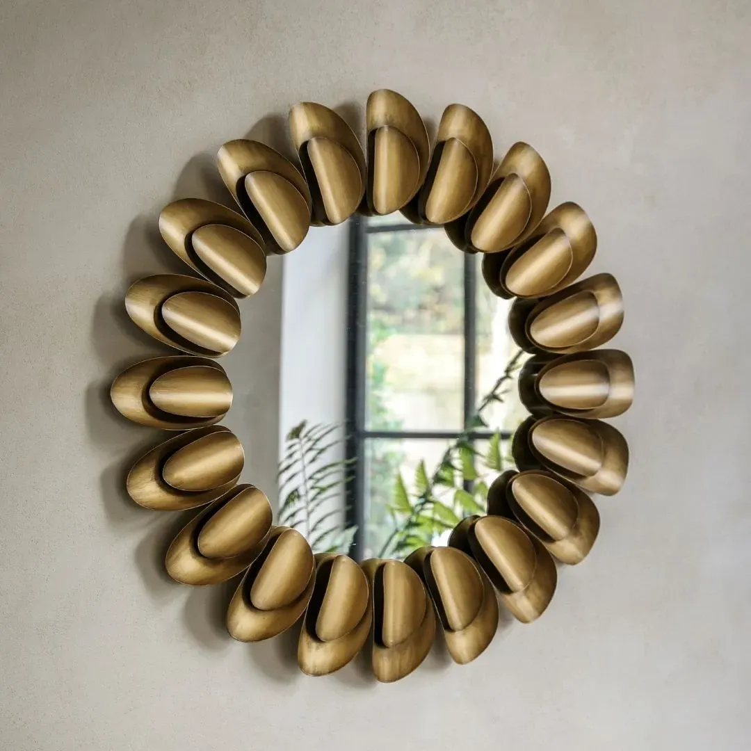 Cranfield Round Wall Mirror - Brushed Bronze, Metal product