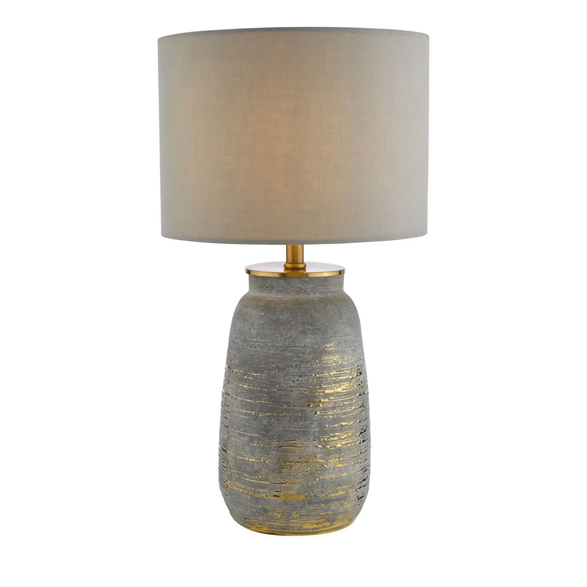 Creon Ceramic Table Lamp - Grey, Antique Brass product