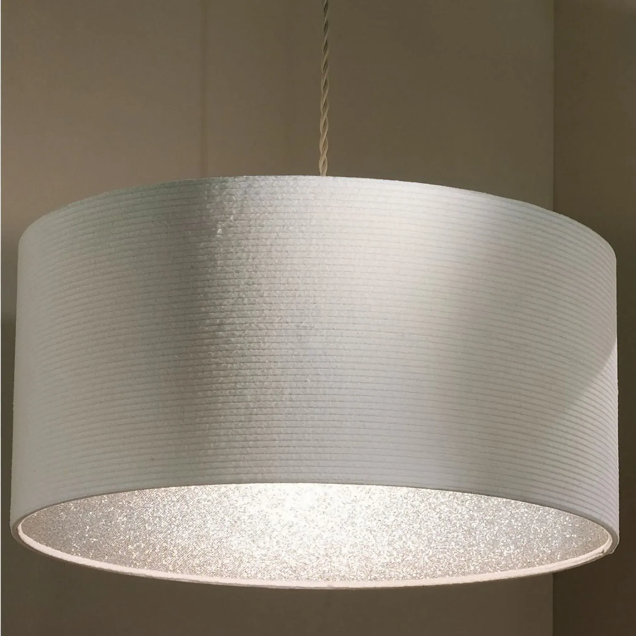 Dazzle Drum Pendant Shade - Cream, Fabric product