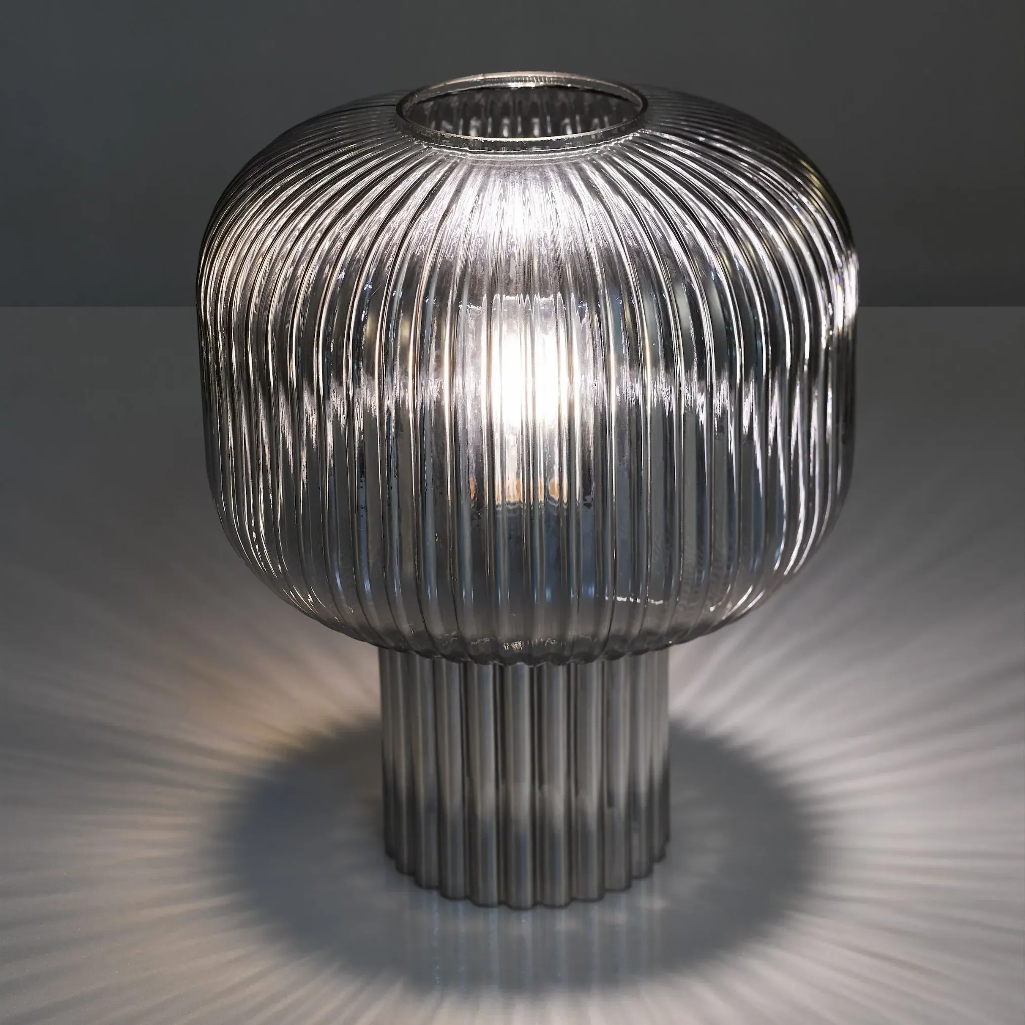 Demarius Table Lamp - Smoked, Ribbed Glass product