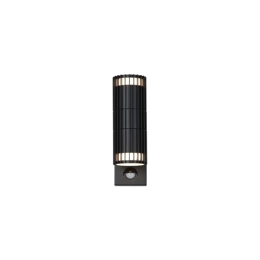 Detroit 2-Light PIR Outdoor Wall Light - Black, Aluminium product
