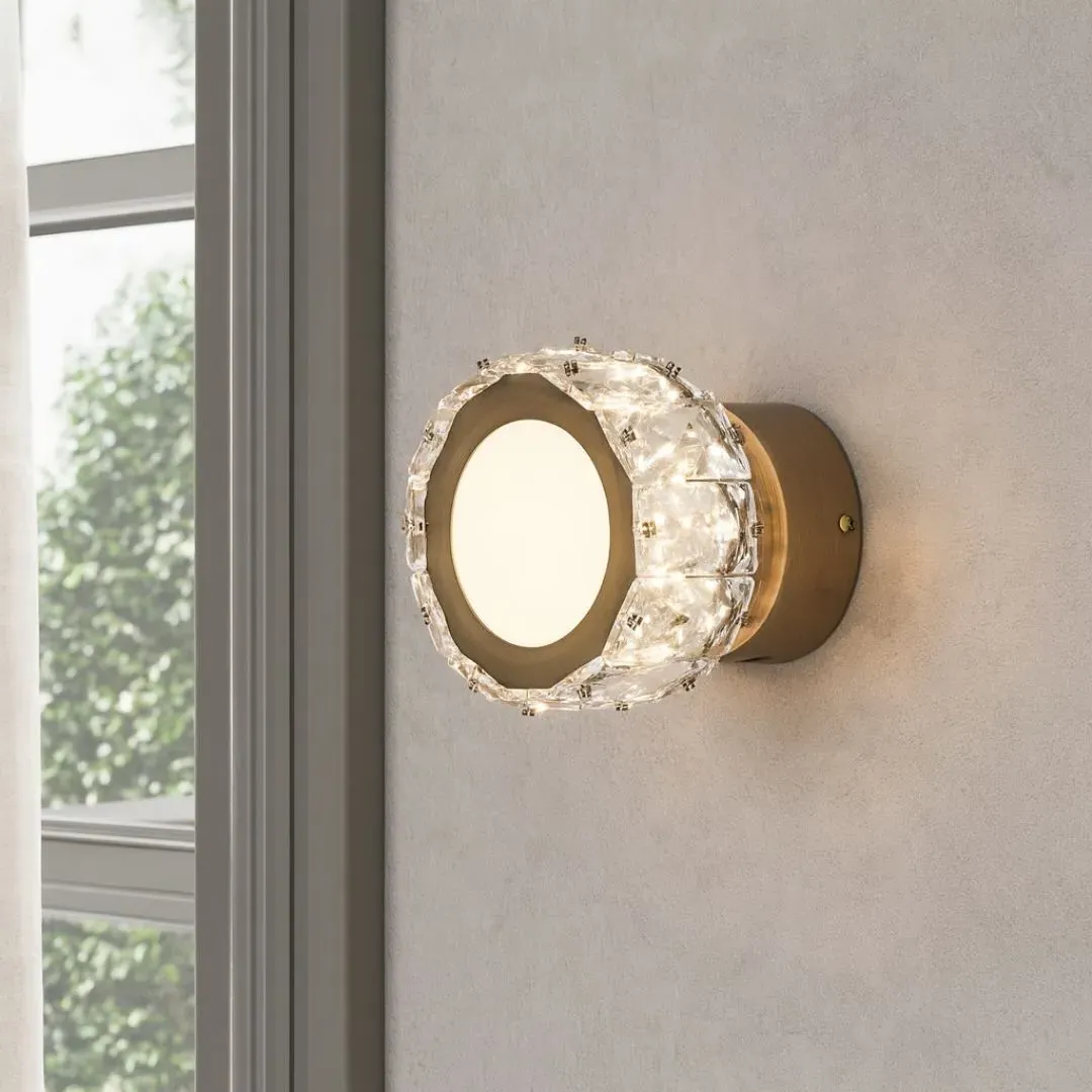 Dilan Crystal LED Flush Light - Antique Brass product