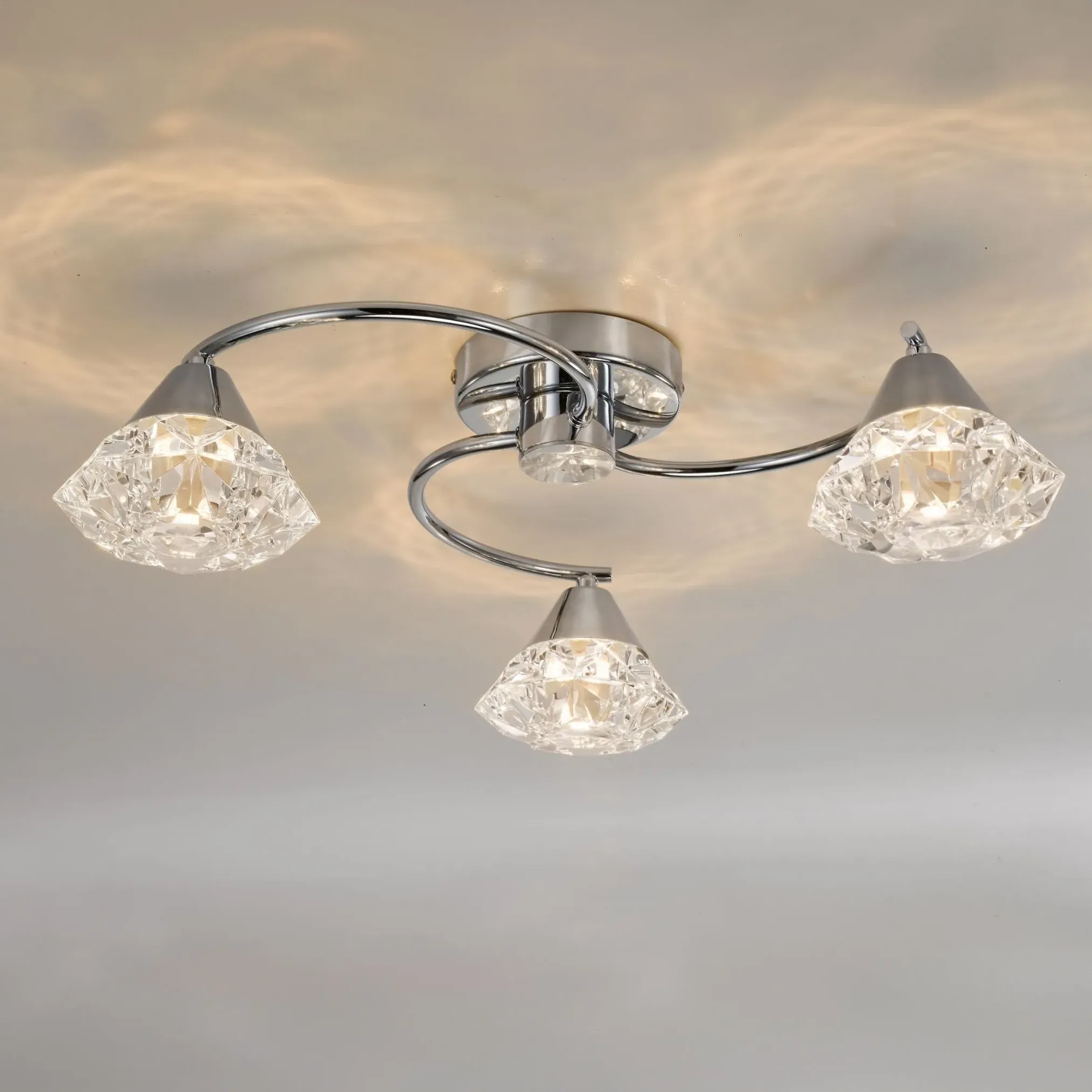 Dilys 3-Light Semi Flush Ceiling Light - Polished Chrome product