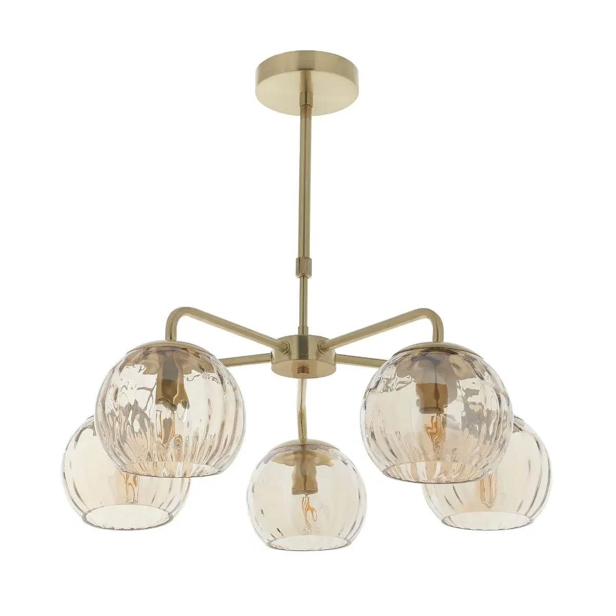 Dimple 5-Light Ceiling Pendant - Satin Brass, Glass product