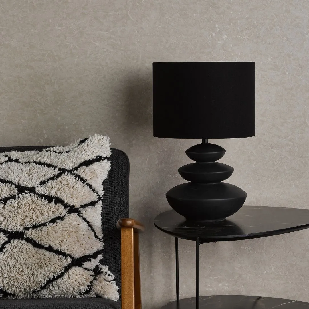 Discus Ceramic Table Lamp - Black product