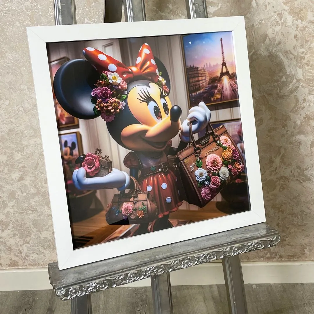 Diva Minnie Mouse Square Framed Artwork - White product