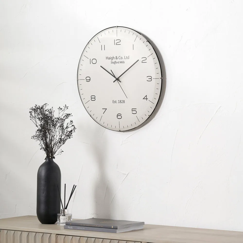 Dome Glass Round Wall Clock - Cream, Glass product