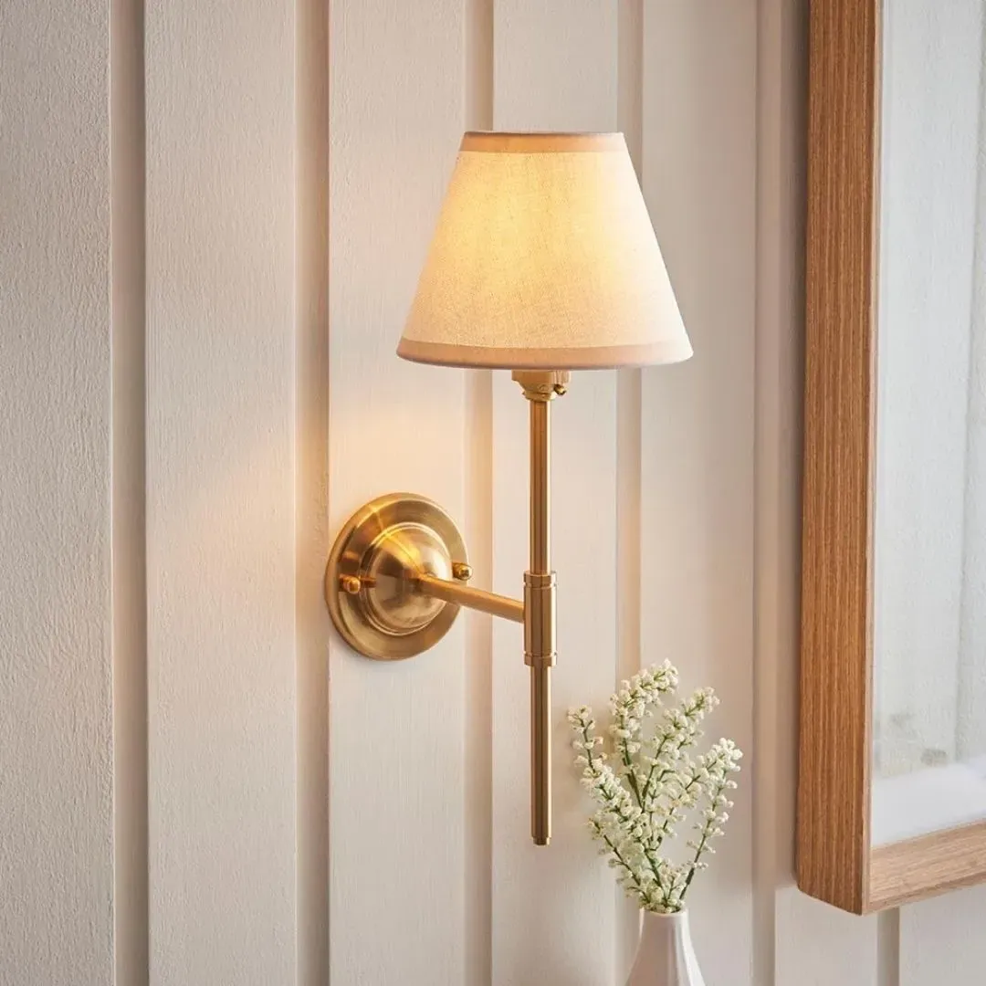 Dome Wall Light Adjustable Arm 16cm Shade - Brass, White product