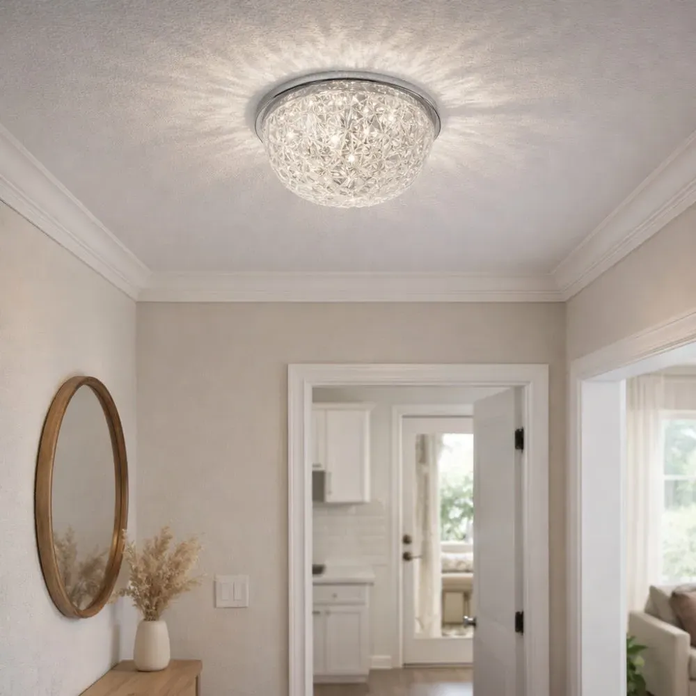 Donte Acrylic Dome Small Flush Ceiling Light - Polished Chrome product