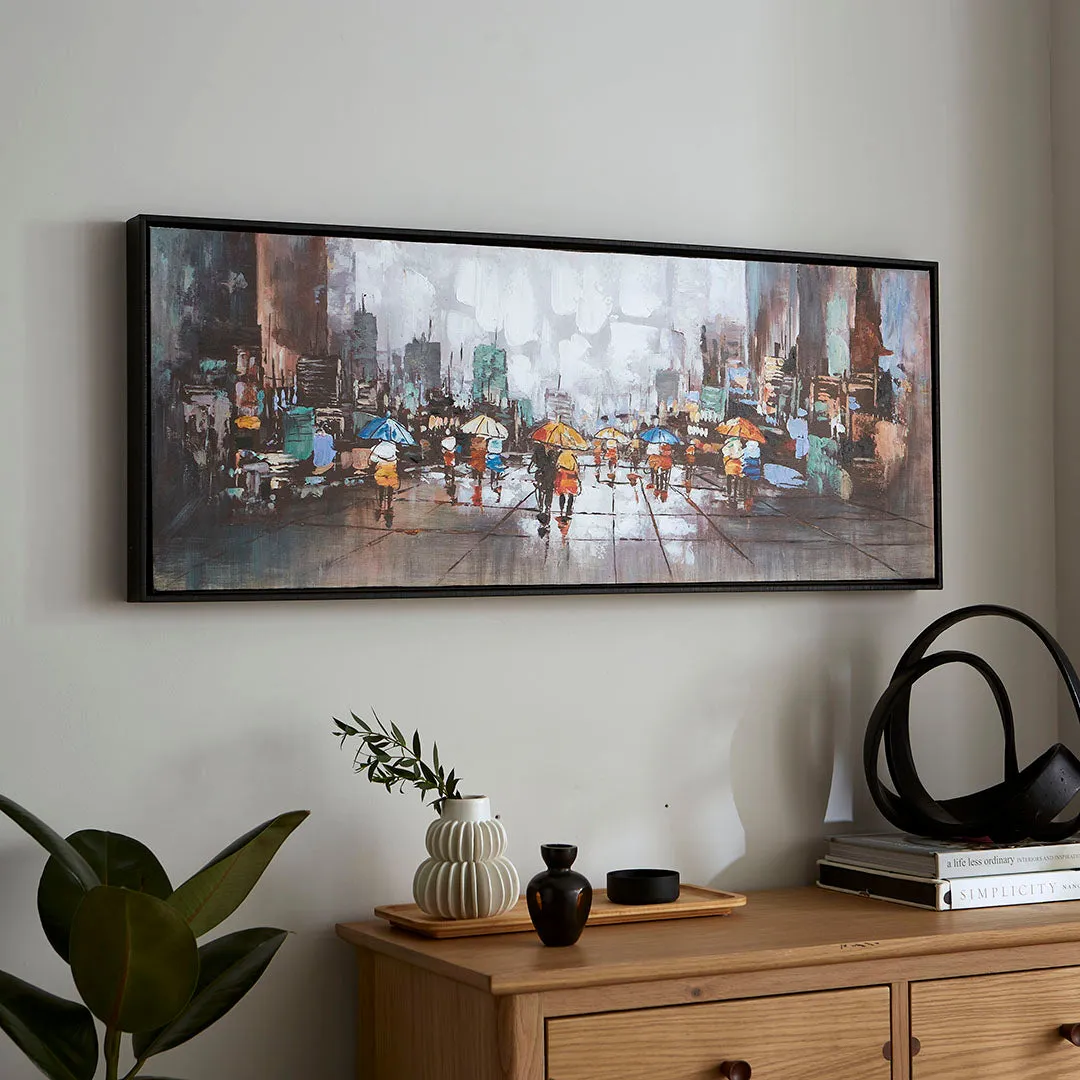Downtown Hand-Painted Canvas - Black product