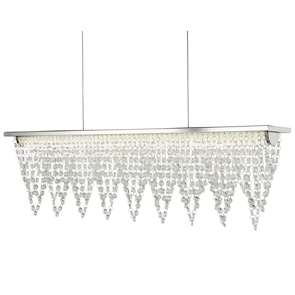 Drape LED Waterfall Bar Ceiling Light - Chrome, Crystal product