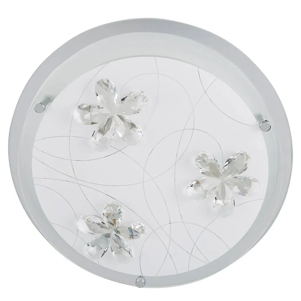 Drew 2-Light Flush Ceiling Light - Frosted, Chrome product