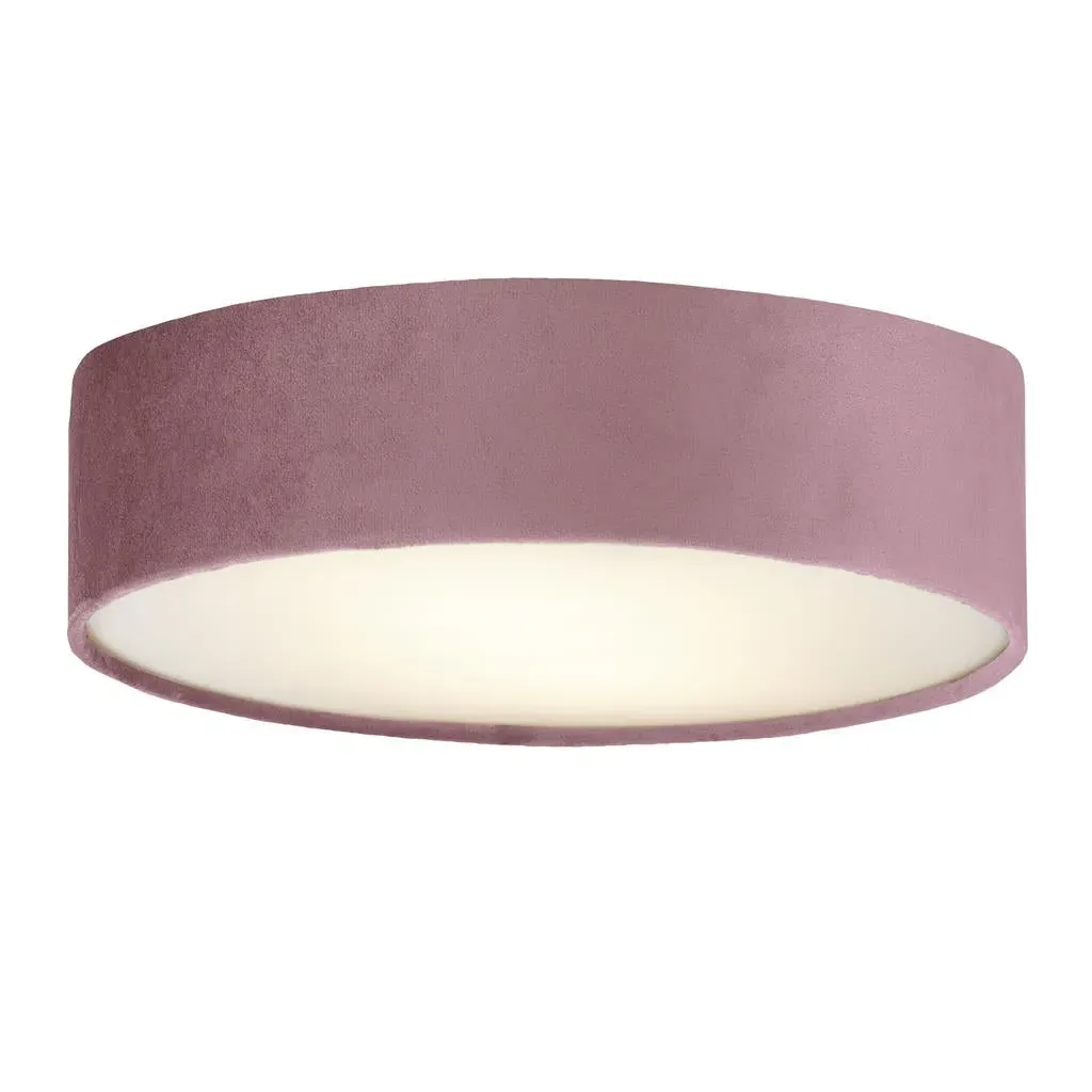 Drum 2-Light Flush Ceiling Light - Pink, Velvet product