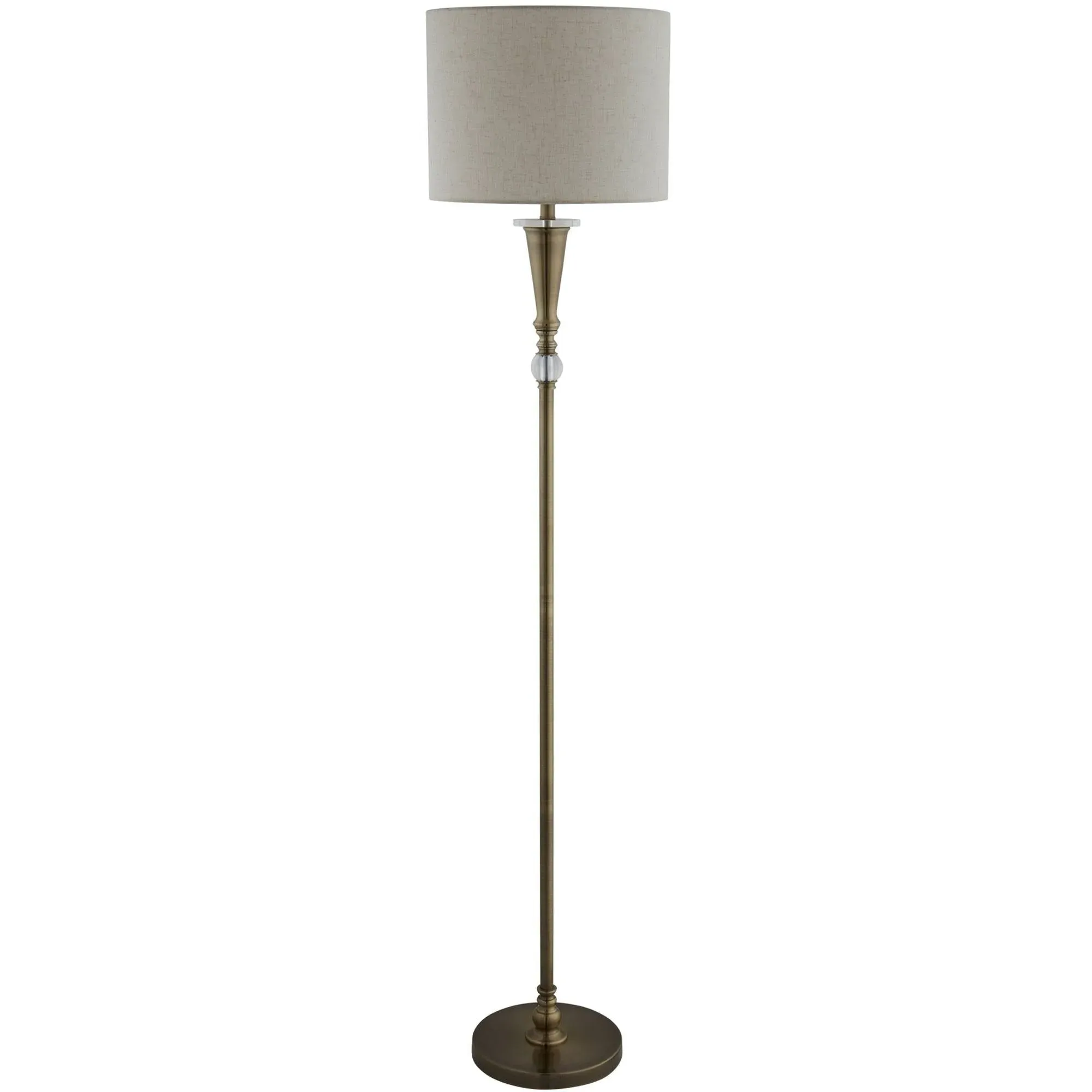Drum Floor Lamp - Oatmeal, Antique Brass product
