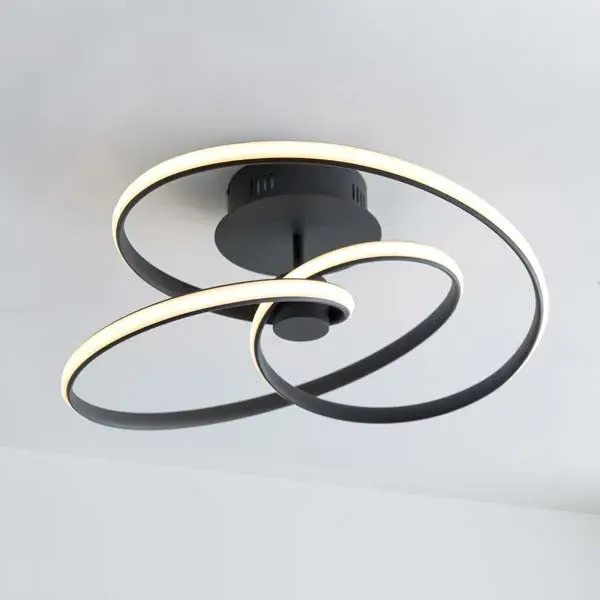 Dune LED Semi Flush Ceiling Light - Matt Black product