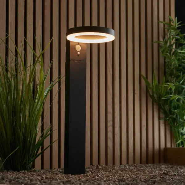 Ebro IP44 PIR Solar-Powered Outdoor Post Light - Black product