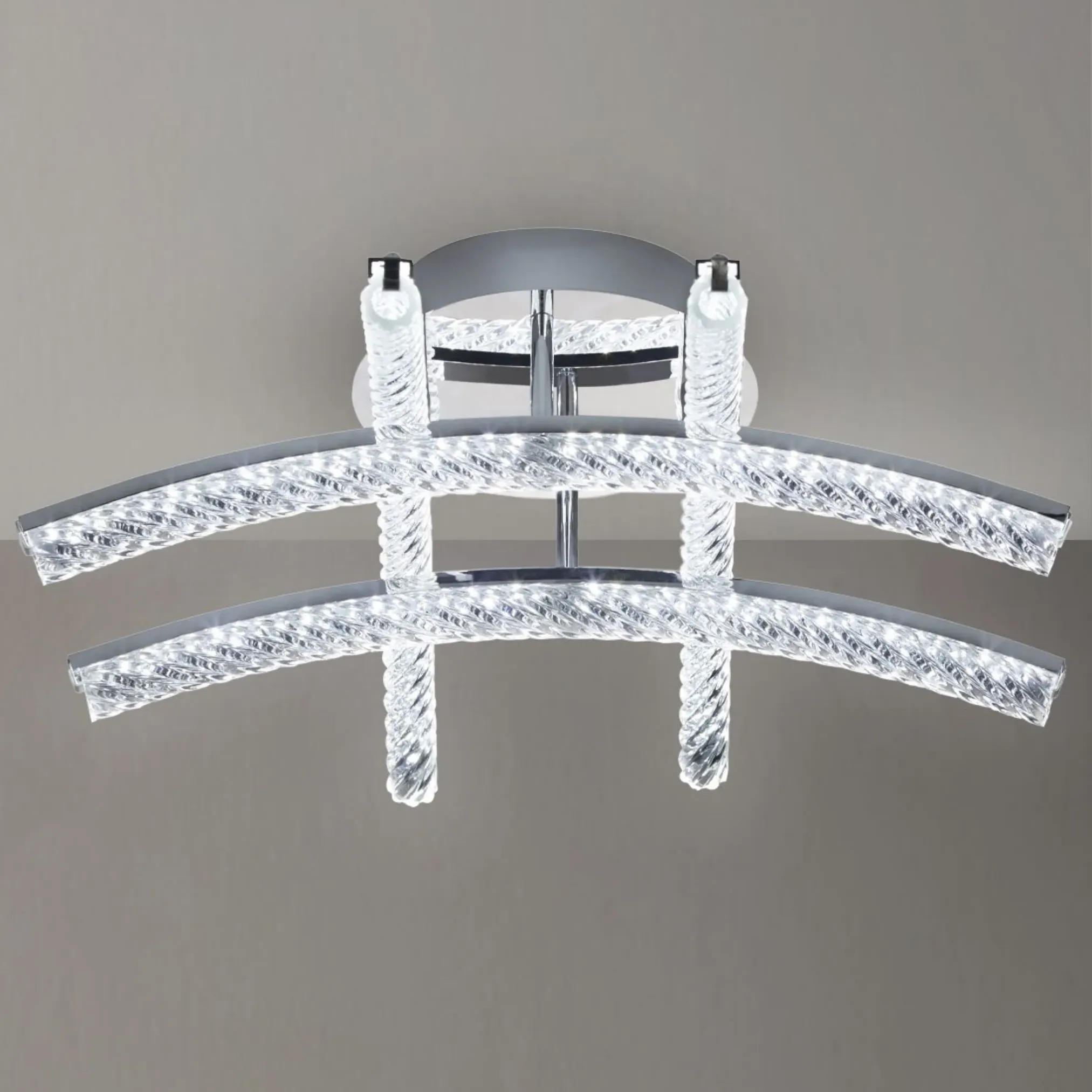 Edgar Crystal LED Semi-Flush Ceiling Light - Chrome product