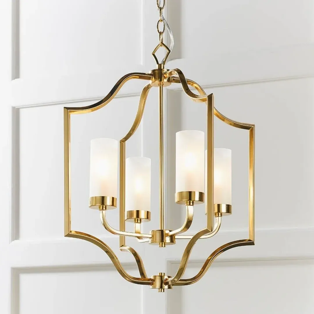 Edrea 4-Light Pendant Ceiling Light - Satin Brass, Frosted Glass product